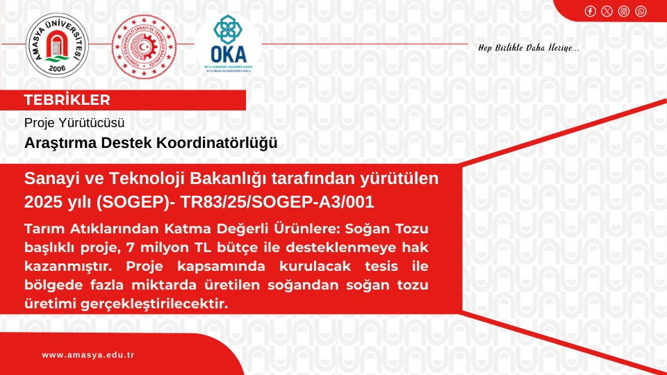 Sanayi ve Teknoloji Bakanlığı Tarafından Yürütülen 2025 Yılı (SOGEP)- TR83/25/SOGEP-A3/001