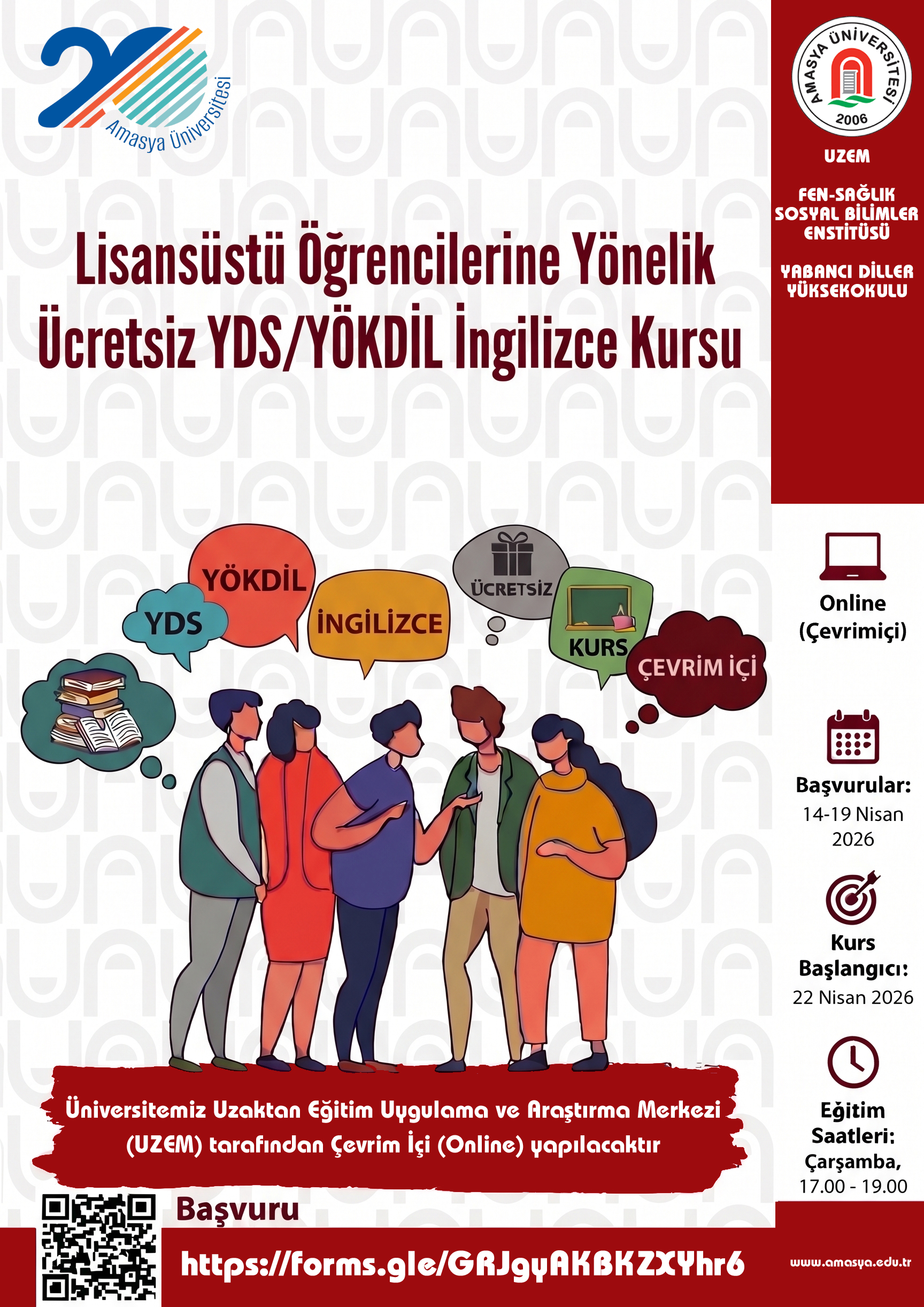 Lisanüstü Öğrencilerine Yönelik Ücretsiz YDS/YÖKDİL İngilizce Kursu